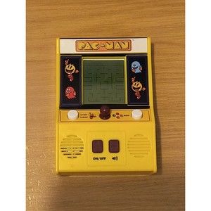 Vintage Pac-Man Bandai Namco Small Handheld Arcade Game Yellow WORKS